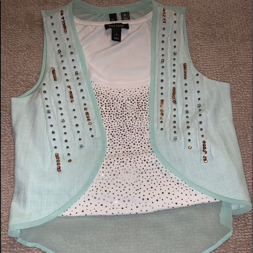 BKE Boutique Vest Small Mint Green